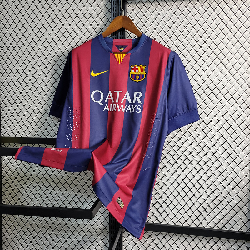 Retro 2014-15 Barcelona Home Retro MESSI PIQUE XAVI A.INISTA SUAREZ NEYMAR JR Football jersey