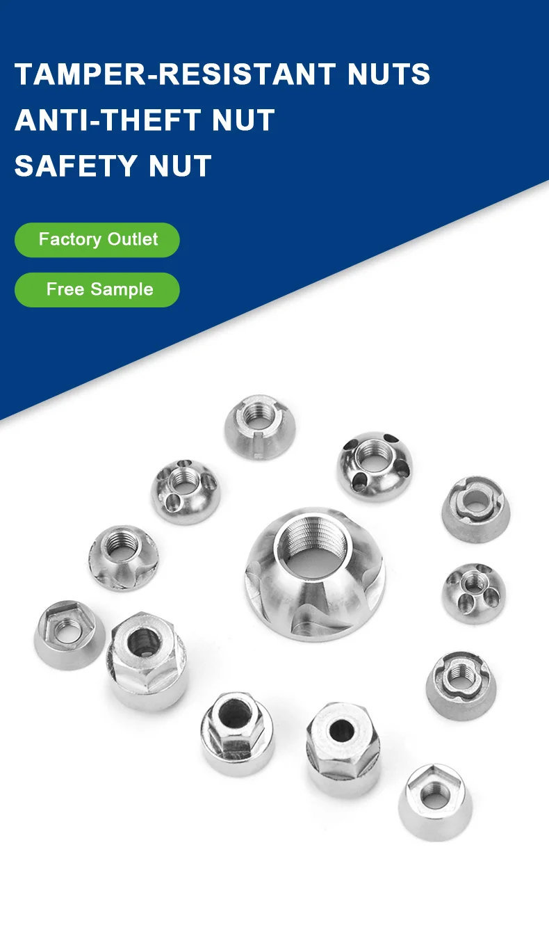 Pentagonal slotted safety nut With tools,MY SHOP,Pentagonal slotted safety nut With tools