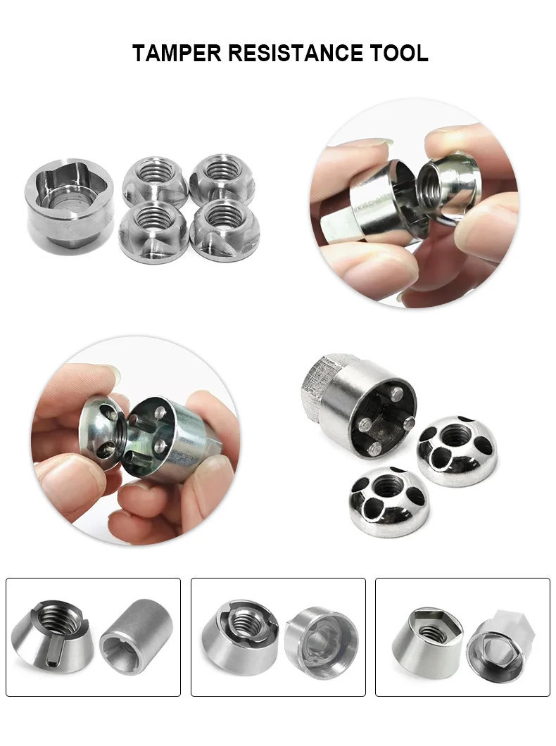 Pentagonal slotted safety nut With tools,MY SHOP,Pentagonal slotted safety nut With tools