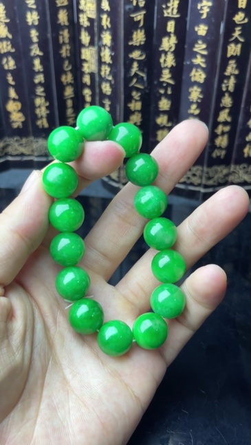 Ice jade green bracelet beads