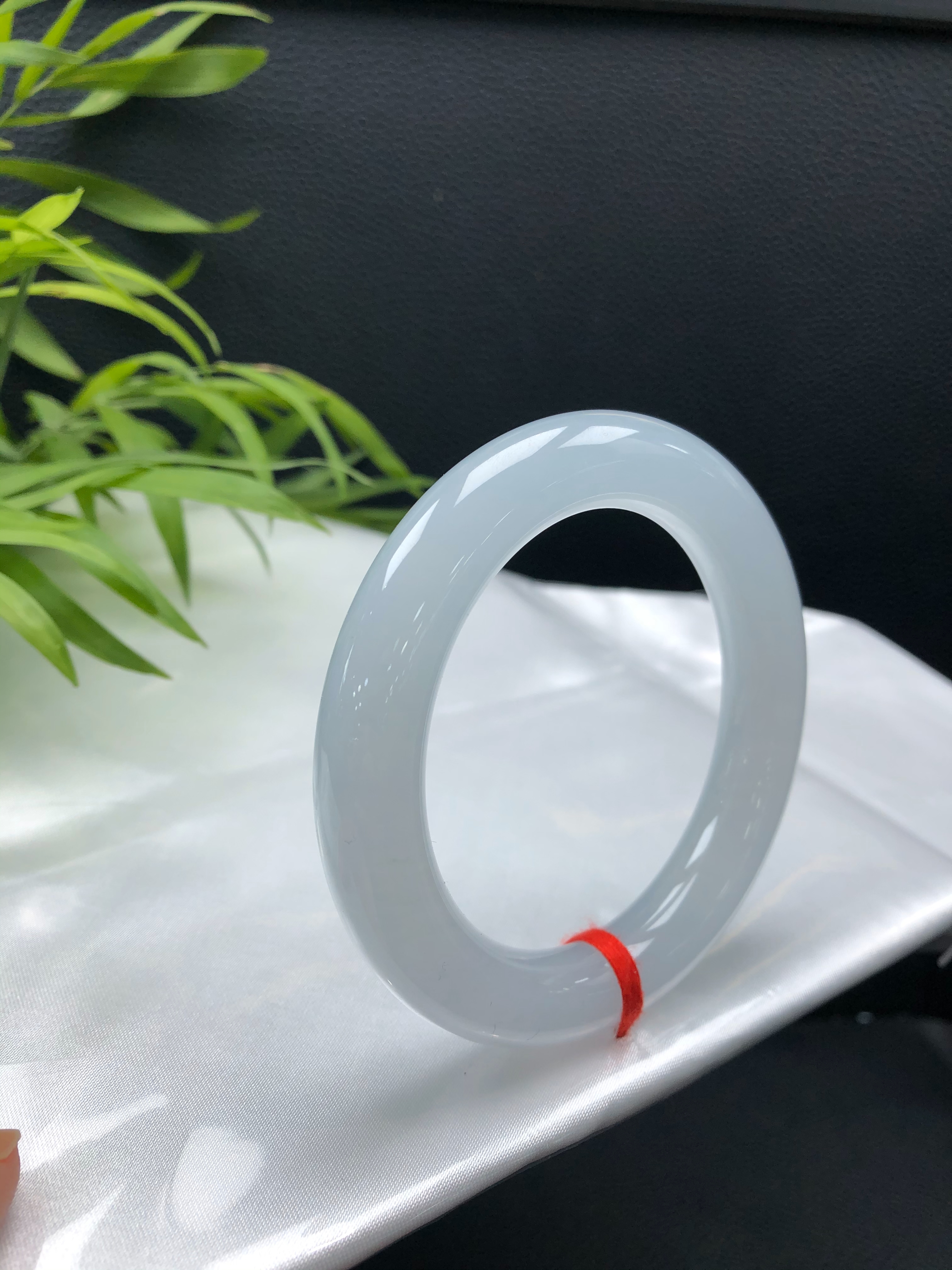 Ice‑White Jadeite Bangle