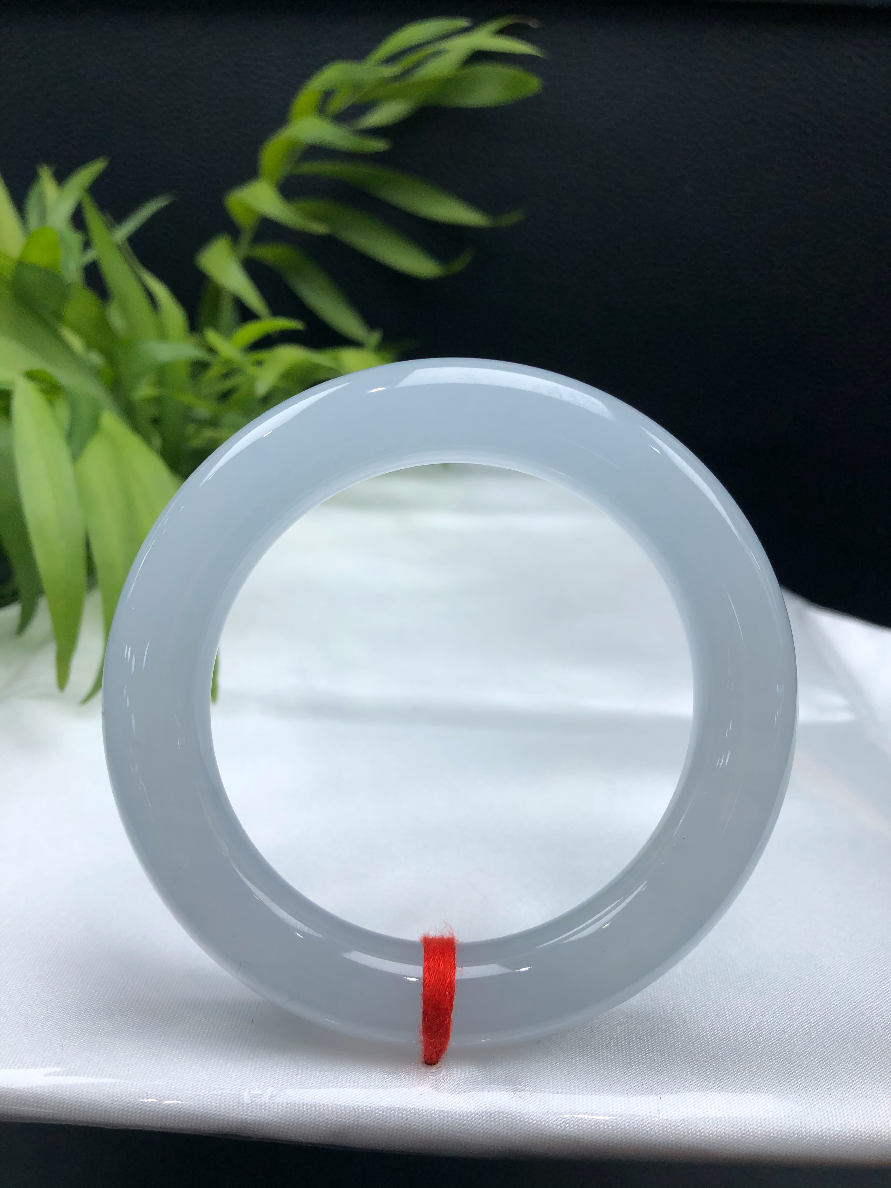 Ice‑White Jadeite Bangle