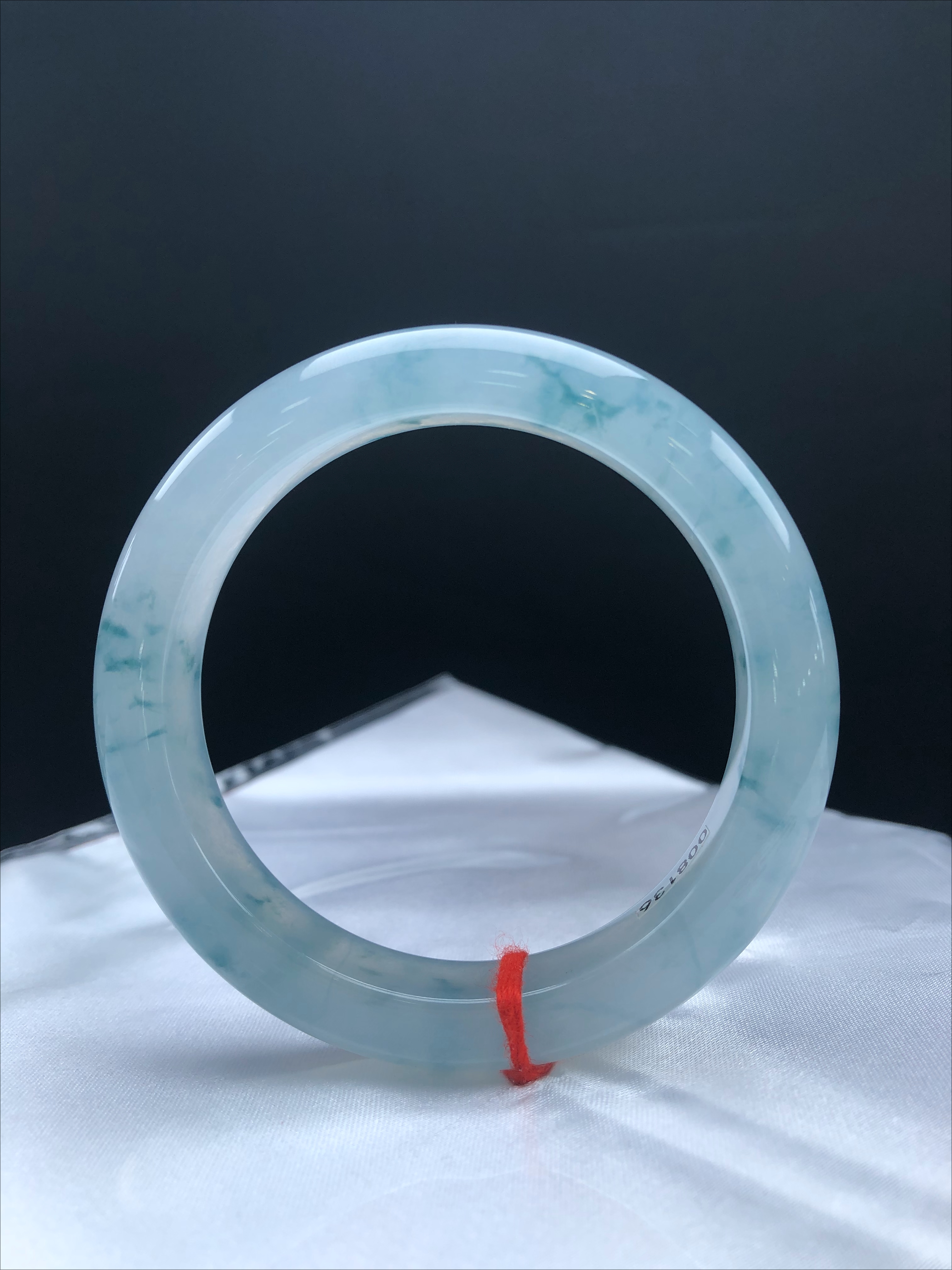 Ice‑Type Floating‑Flower Jadeite Bangle 56.8*12.4*9.1