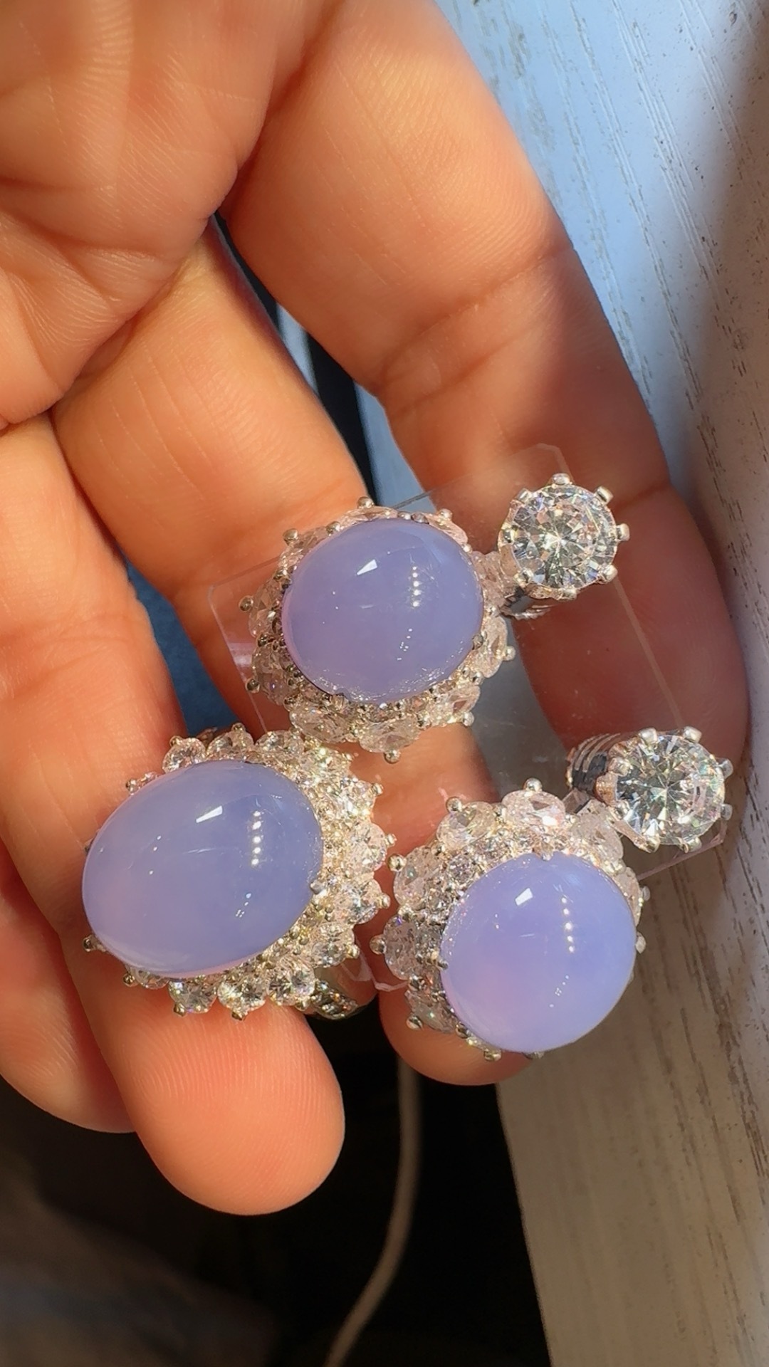 Lavender Jadeite Cabochon Suite
