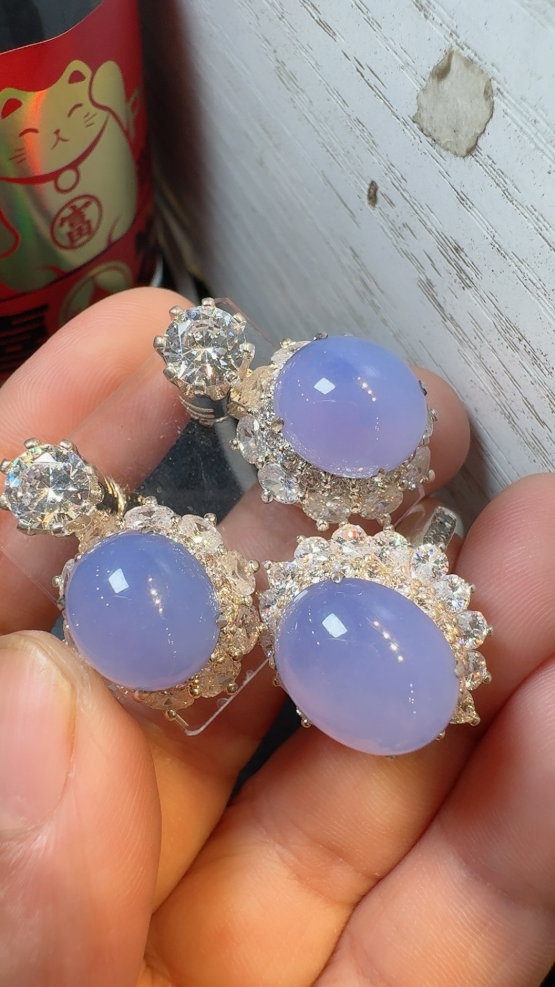 Lavender Jadeite Cabochon Suite