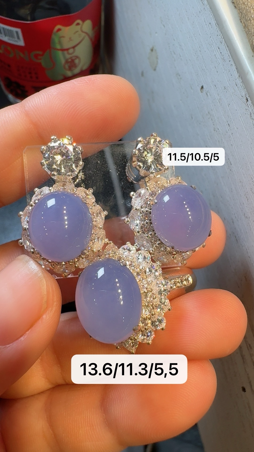 Lavender Jadeite Cabochon Suite