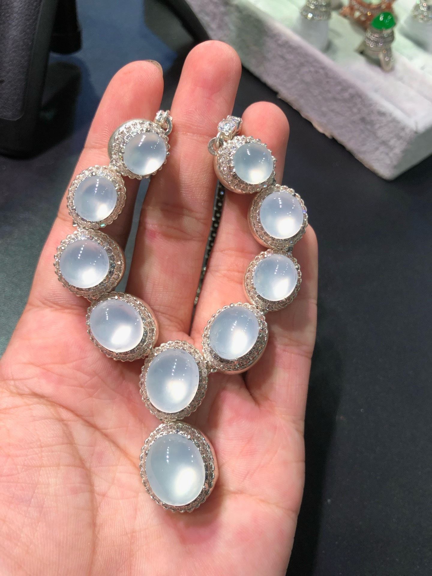 Icy‑White Jadeite Necklace