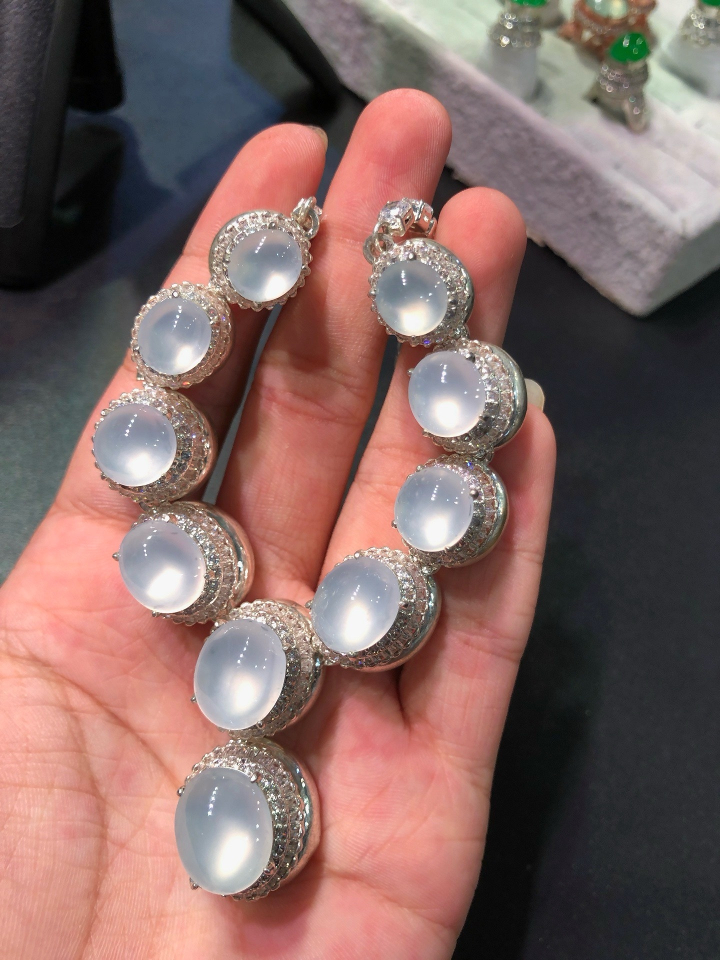 Icy‑White Jadeite Necklace