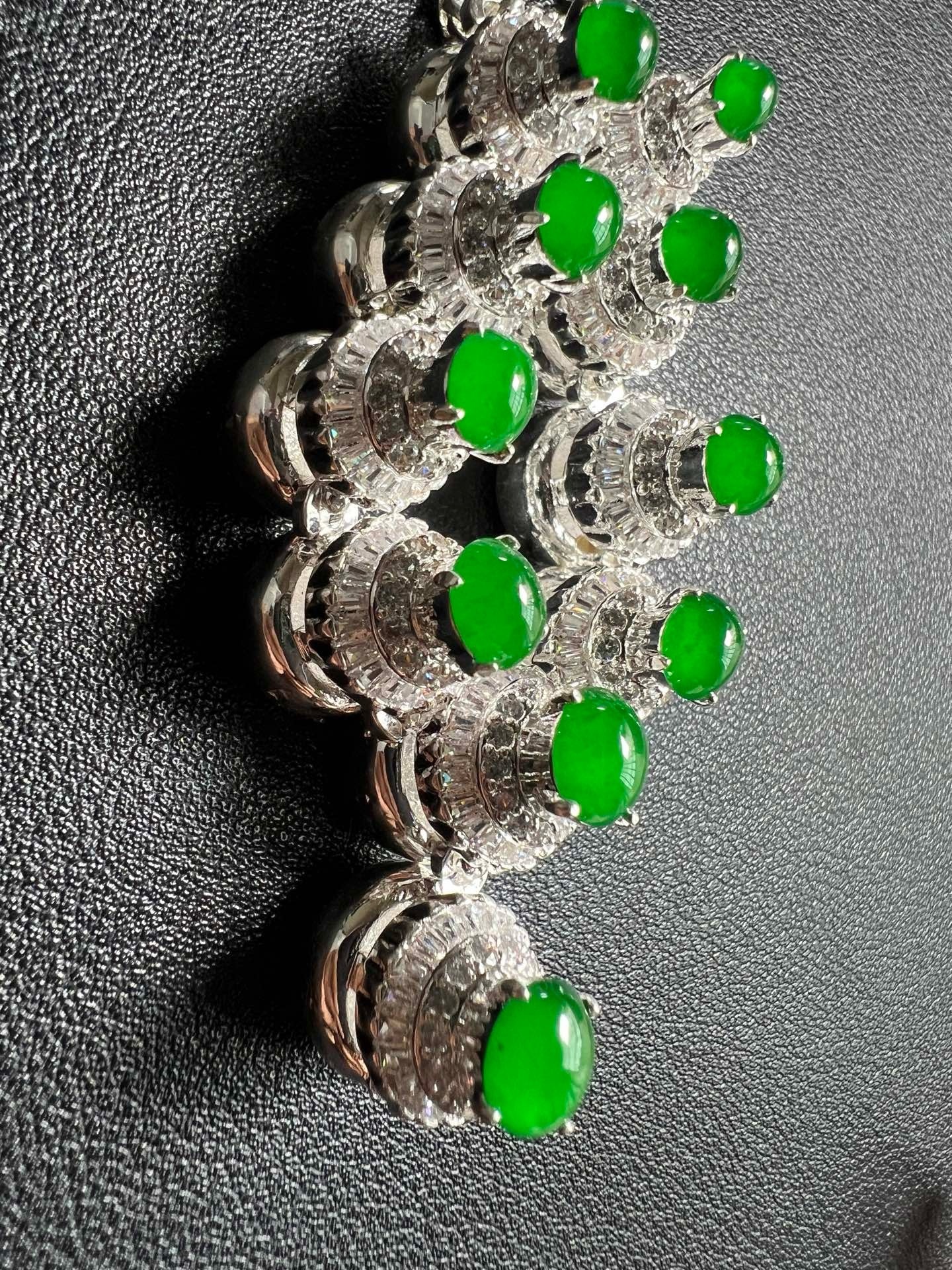 Ice‑Type Vivid Intense Green Jadeite Necklace