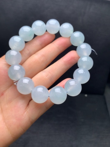 High‑Ice Jadeite Bead Bracelet-14.5mm