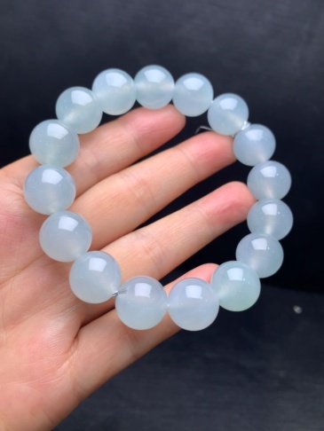 High‑Ice Jadeite Bead Bracelet-13.5mm