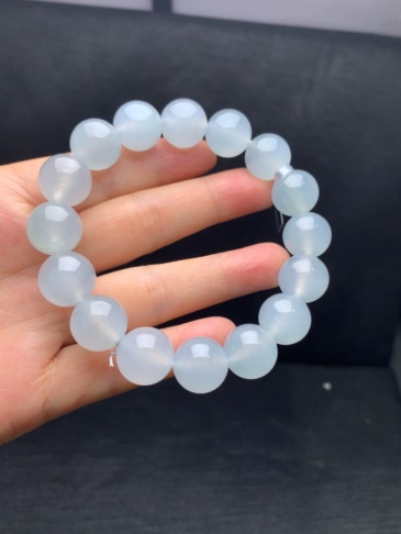 High‑Ice Jadeite Bead Bracelet-13.5mm