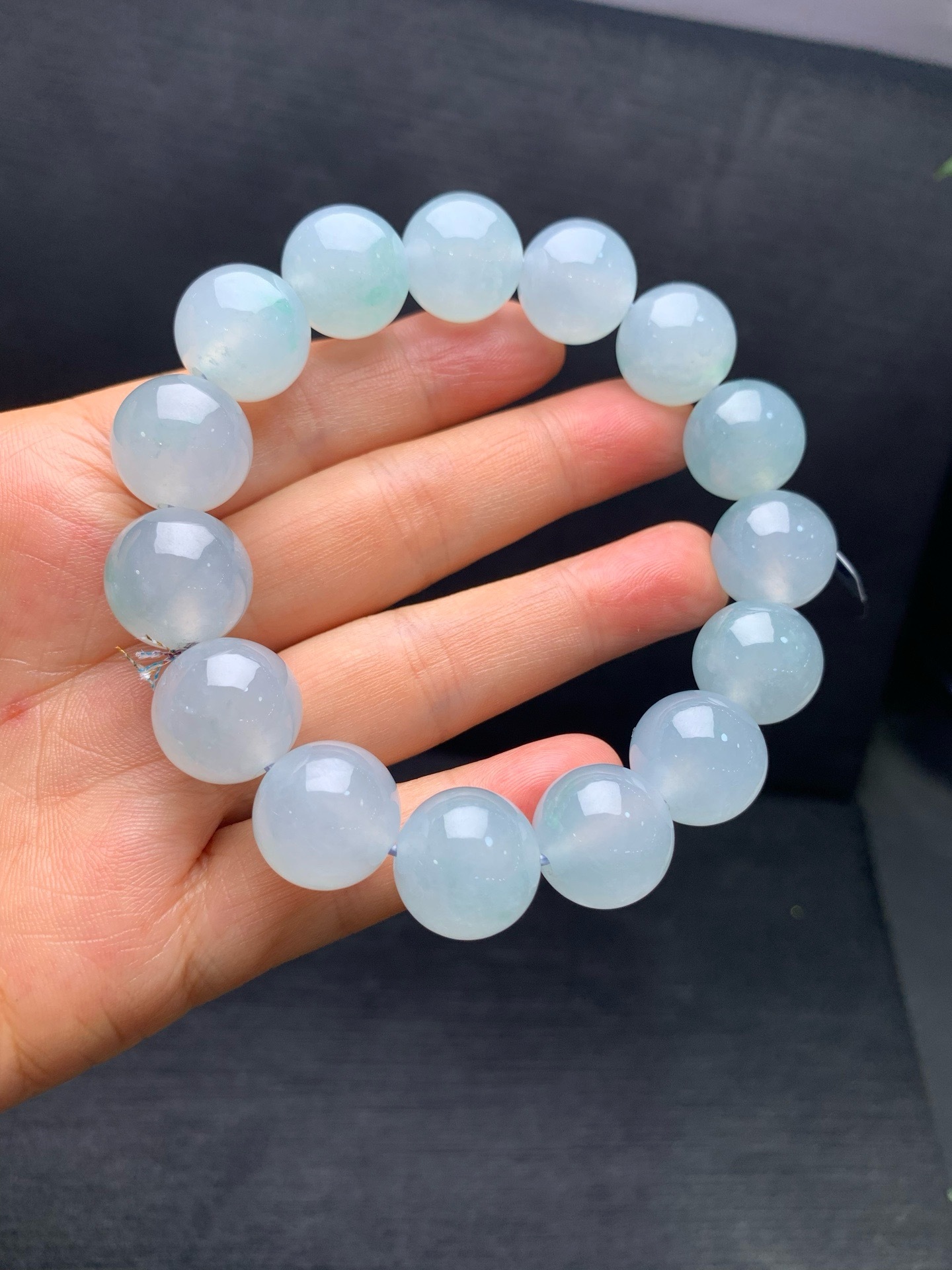 High‑Ice Jadeite Bead Bracelet-14.5mm