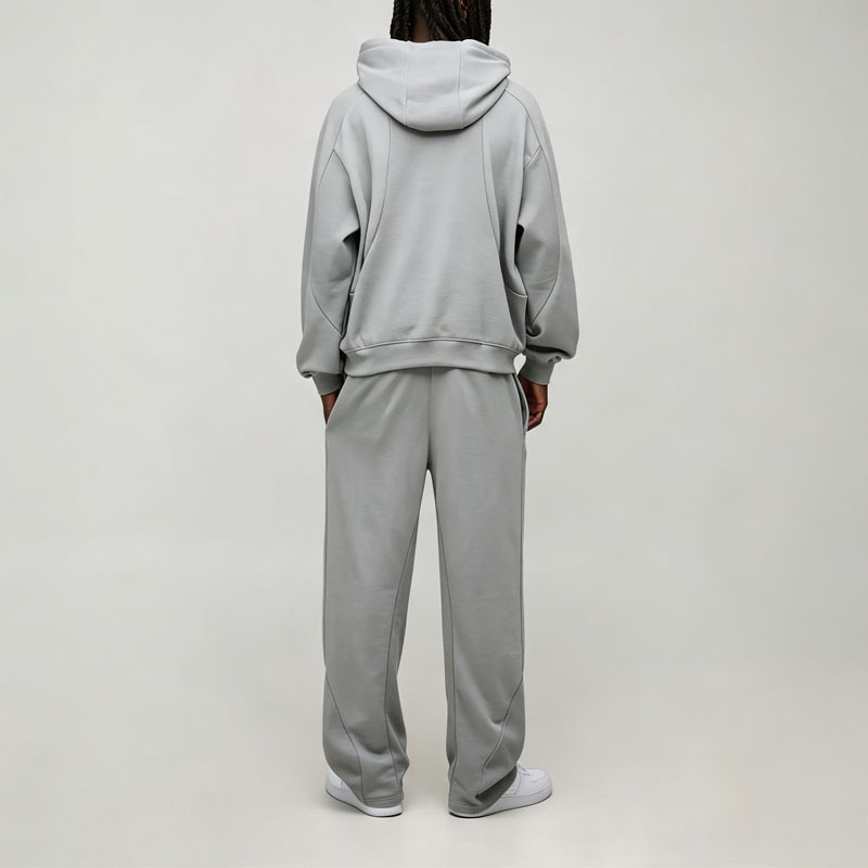 Custom Men's Oversized Boxy Raglan Embroidered Tracksuit Casual Relaxed 2 Piece 100% Cotton French Terry Athleisure Streetwear