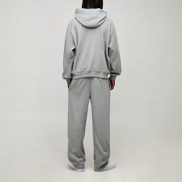 Custom Men's Oversized Boxy Raglan Embroidered Tracksuit Casual Relaxed 2 Piece 100% Cotton French Terry Athleisure Streetwear