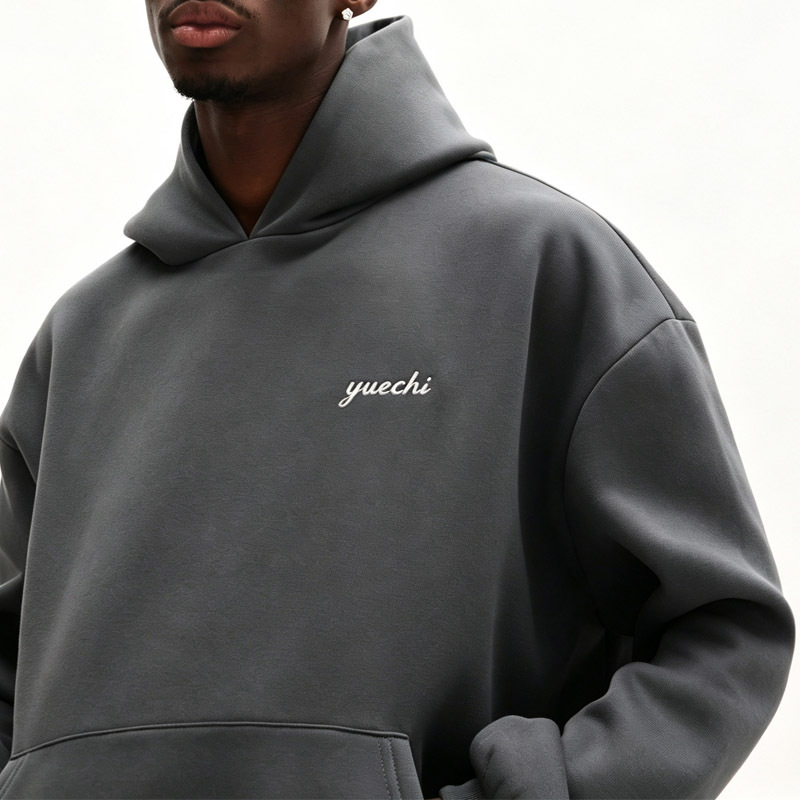 Men Custom Embroidery Screen Print 100% Cotton Fleece Tracksuit Oversized Drop Shoulder Hoodie Loose Wide Leg Sweatpants