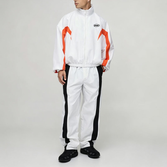 Custom Men's Oversized Colour Block Sports Jacket Tracksuit Funnel Neck Screen Printing Nylon Windbreaker Two Piece Set,Leading Custom Apparel Manufacturer | Your Trusted China Sourcing Partner | YC/YUECHI,Custom Men's Oversized Colour Block Sports Jacket Tracksuit Funnel Neck Screen Printing Nylon Windbreaker Two Piece Set