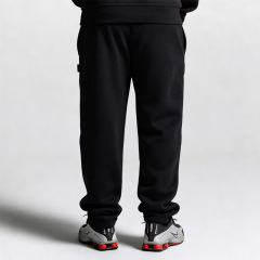 Custom Oversized Mens 100% Cotton Fleece 2 Piece Tracksuit Heavyweight Gothic 3D Embroidery Hooded Sweat Suit Streetwear Outfit