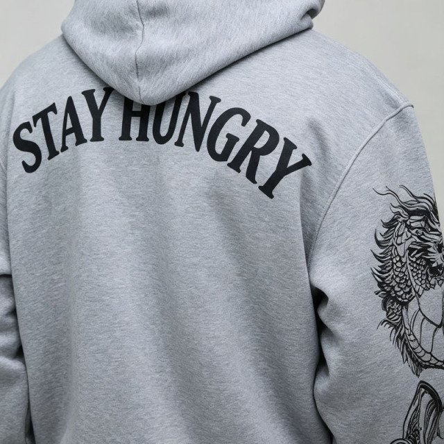 Custom Flocked DTG Printing 100% Pure Cotton French Terry 2 Pieces Boxy Baggy Heather Grey Men's Winter Streetwear Hooded