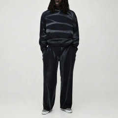 Custom Laser Burnout 2 Pieces Boxy Fit Cropped Wide Leg French Terry Cotton Men's Heavyweight Streetwear Tracksuit Set