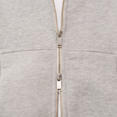 Custom Made Heavyweight Cotton High Density Ash Grey Boxy Cropped Two Way Zipper Blank Hooded Men's Solid Tracksuit