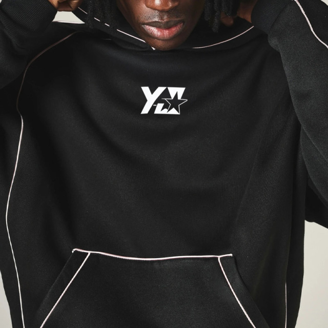 Men's Oversized Drop Shoulder Hoodie Heavyweight Fleece Contrast Piping Screen Print Wide Leg Sweatpants Streetwear Tracksuit