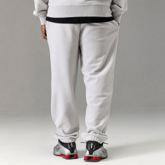 Custom Puff Printing Men's Relaxed Fit Full Zip Hoodie Tracksuit 100% Cotton French Terry Cuffed Jogger Two Piece Set