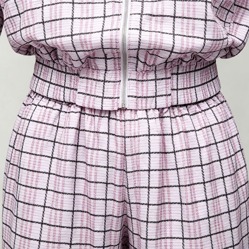 Custom Sets Wholesale Manufacturer Checkered Zip Front 2 Pieces Relaxed Fit Pink White Cotton Men's pink Retro Tracksuit,Leading Custom Apparel Manufacturer | Your Trusted China Sourcing Partner | YC/YUECHI,Custom Wholesale Manufacturer Checkered Zip Front 2 Pieces Relaxed Fit Pink White Cotton Men's pink Retro Tracksuit