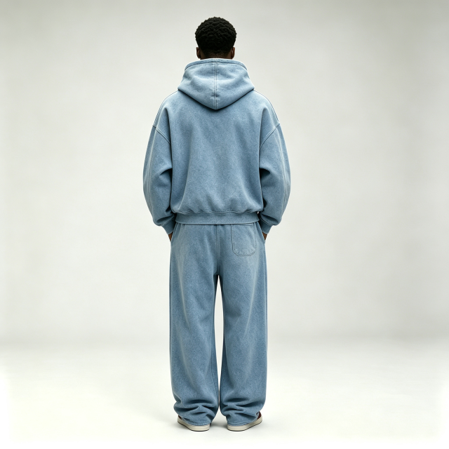 Custom Sets Acid Wash Embroidery Full Zip up Hoodie Set Boxy Baggy Grey Fleece Apparel Men's Heavyweight Tracksuit,Leading Custom Apparel Manufacturer | Your Trusted China Sourcing Partner | YC/YUECHI,Custom Acid Wash Embroidery Full Zip up 60% Cotton 40% Polyester Boxy Baggy Grey Fleece Apparel Men's Heavyweight Tracksuit