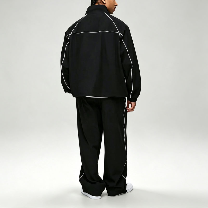 Custom Sets Contrast Piping Screen Print Windbreaker 2 Pieces Wide Leg Baggy Nylon Jacket Set Trousers Men's Urban Techwear Set,Leading Custom Apparel Manufacturer | Your Trusted China Sourcing Partner | YC/YUECHI,Custom Contrast Piping Screen Print Windbreaker 2 Pieces Wide Leg Baggy Nylon Jacket Trousers Men's Urban Techwear Set