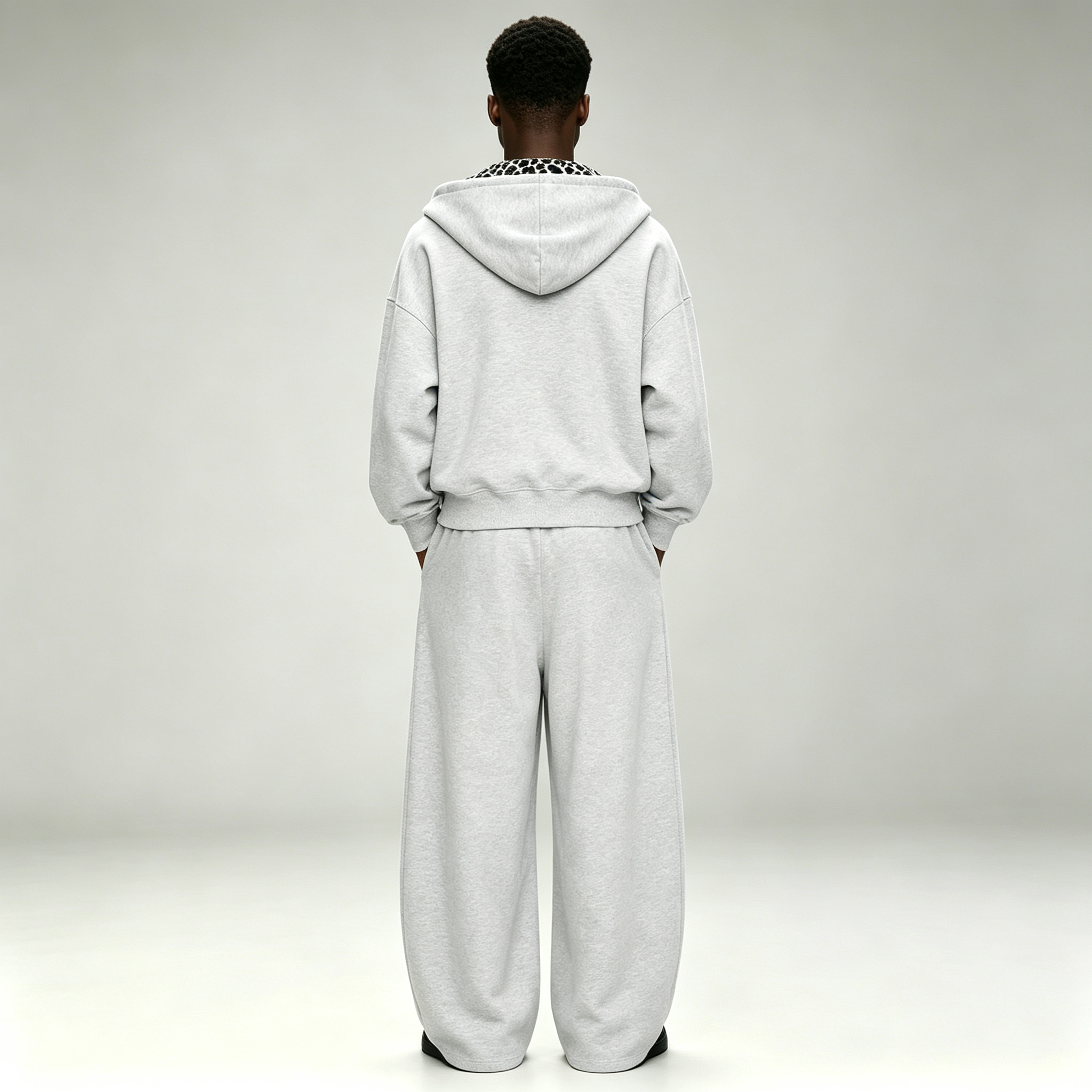 Custom Sets Hoodie Set Leopard Print Lined Heavyweight Fleece Oversized 2 Pieces Streetwear Men's Full Zip up Tracksuit,Leading Custom Apparel Manufacturer | Your Trusted China Sourcing Partner | YC/YUECHI,Custom Cotton / Polyester Leopard Print Lined Heavyweight Fleece Oversized 2 Pieces Streetwear Men's Full Zip up Tracksuit