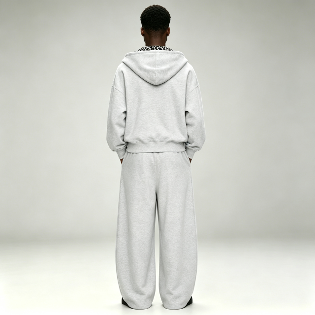 Custom Sets Hoodie Set Leopard Print Lined Heavyweight Fleece Oversized 2 Pieces Streetwear Men's Full Zip up Tracksuit,Leading Custom Apparel Manufacturer | Your Trusted China Sourcing Partner | YC/YUECHI,Custom Cotton / Polyester Leopard Print Lined Heavyweight Fleece Oversized 2 Pieces Streetwear Men's Full Zip up Tracksuit