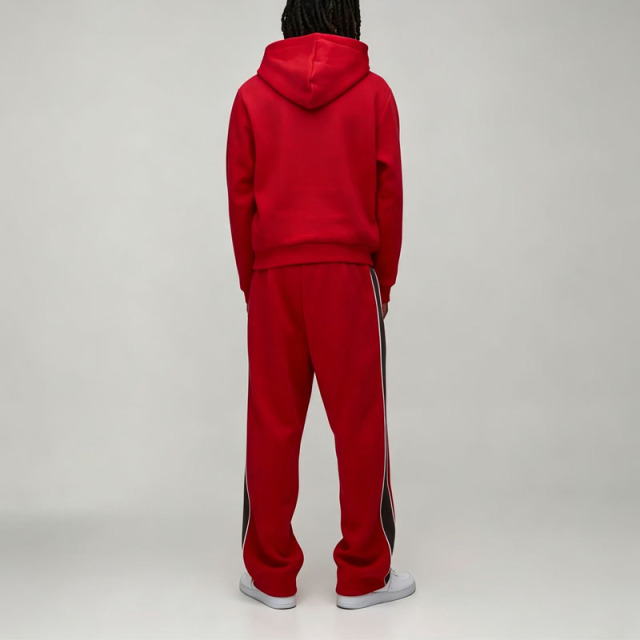Custom Made 100% Cotton Heavyweight Fleece 2 Pieces Spliced Contrast Color Ribbed Embroidery Men's Urban Jogger Set
