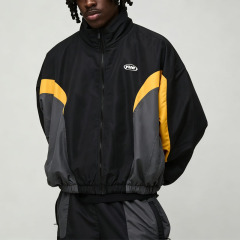 Custom Men's Oversized Colour Block Sports Jacket Tracksuit Funnel Neck Screen Printing Nylon Windbreaker Two Piece Set,Leading Custom Apparel Manufacturer | Your Trusted China Sourcing Partner | YC/YUECHI,Custom Men's Oversized Colour Block Sports Jacket Tracksuit Funnel Neck Screen Printing Nylon Windbreaker Two Piece Set