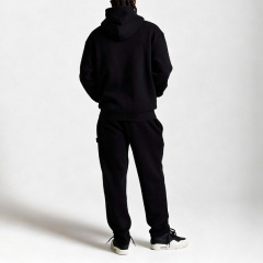 Custom Men Boxy Oversized Full Zip Hoodie Jogger 2 Piece Set Heavyweight 100% Cotton French Terry Rhinestone Tracksuit