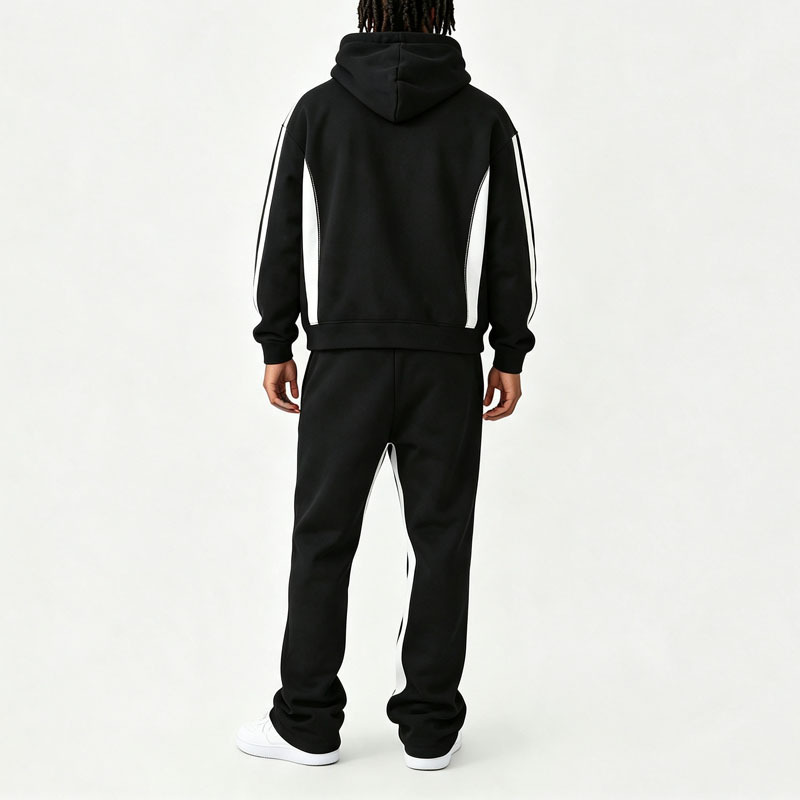 Custom Men's Winter Oversized Boxy Embroidered Hooded Streetwear Tracksuit Soft Heavyweight Fleece 100% Cotton Extended Drawcord