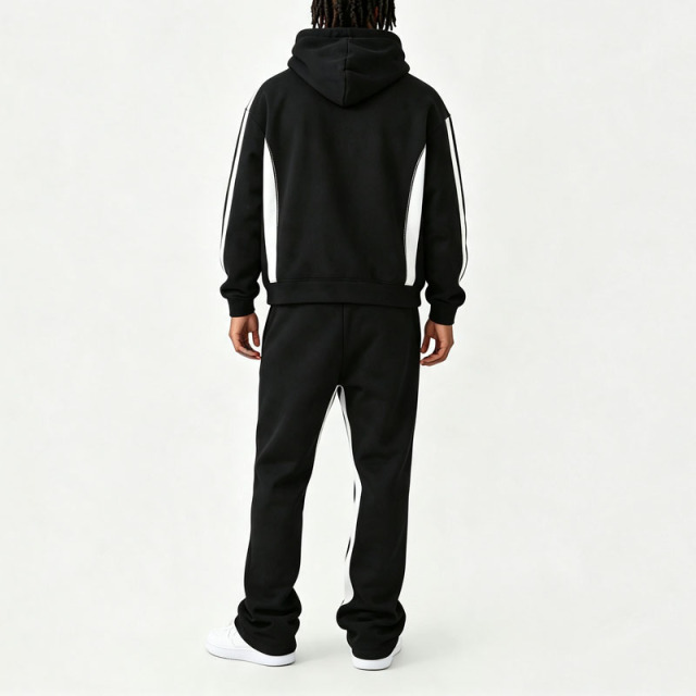 Custom Men's Winter Oversized Boxy Embroidered Hooded Streetwear Tracksuit Soft Heavyweight Fleece 100% Cotton Extended Drawcord