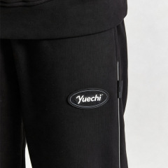 Custom Men Boxy Oversized Hoodie Jogger Pants 2 Piece Set 100% Cotton Fleece Reflective Piping Embroidery Rubber Patch Tracksuit