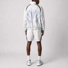 Custom Men Oversized Windbreaker Short Set 220GSM Woven Fabric Windproof Waterproof Laser Perforated Street Functional Tracksuit
