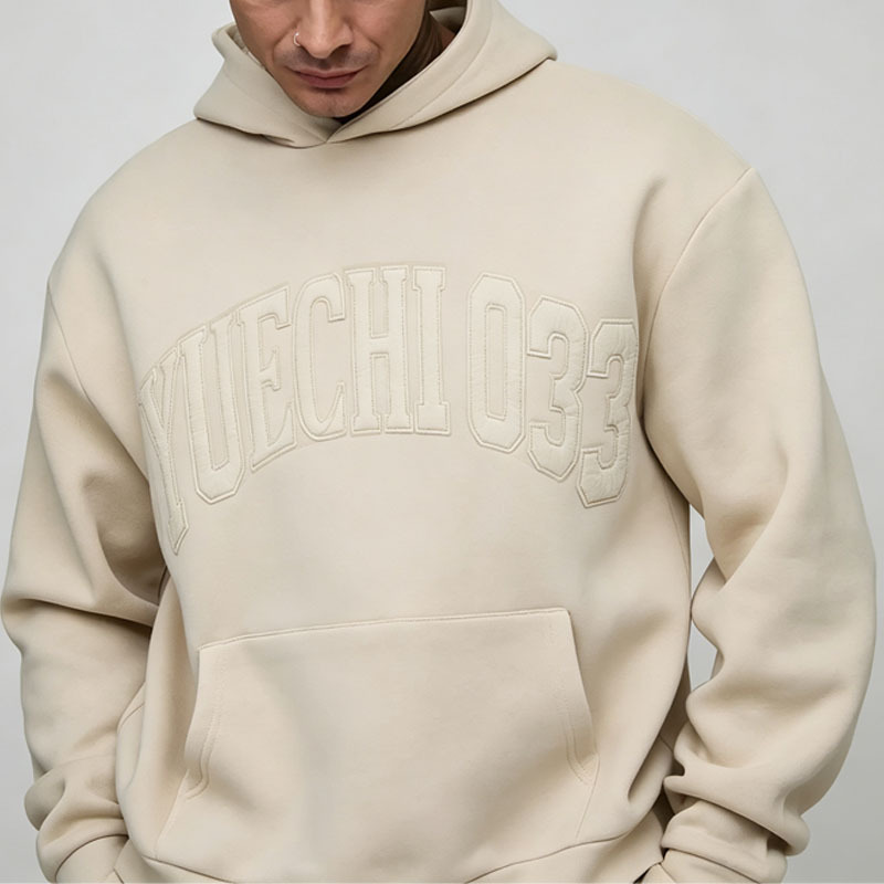 Custom Men's Oversized Heavyweight French Terry 100% Cotton Applique Hoodie & Baggy Fit Jogger Tracksuit Streetwear 2 Piece Set