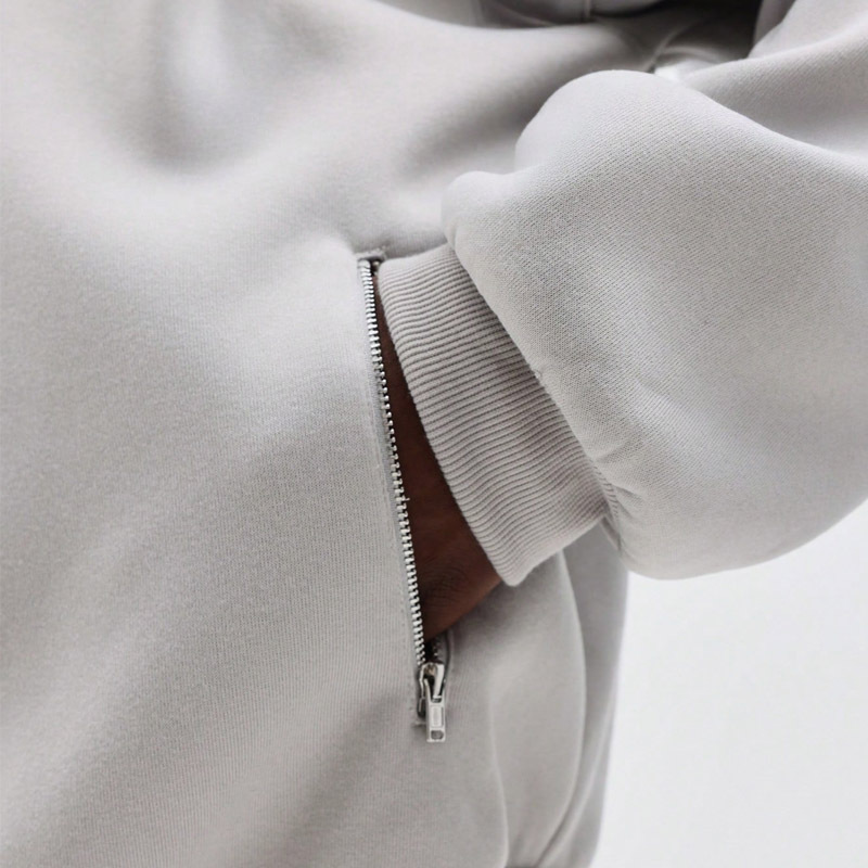 Men Raglan Sleeve Full Zip Hooded Tracksuit Half Collar Silkscreen Print Wide Leg Sweatpants Elastic Waist Casual Streetwear