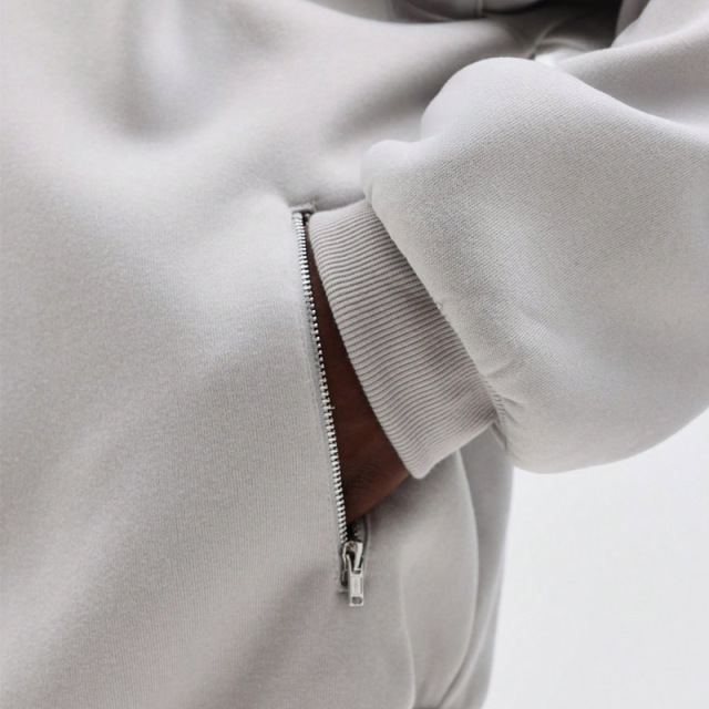 Men Raglan Sleeve Full Zip Hooded Tracksuit Half Collar Silkscreen Print Wide Leg Sweatpants Elastic Waist Casual Streetwear