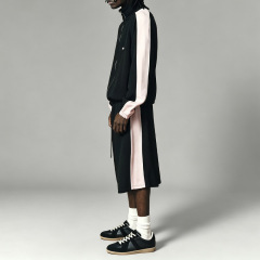 Men Stand Collar Full Zip Jacket & Wide Leg 3/4 short Tracksuit Color Blocking Embroidery Heavyweight Oversized Streetwear