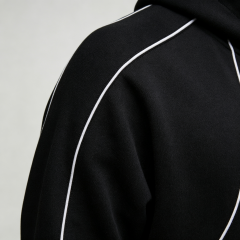Custom Sets French Terry Puff Printing 100% Cotton Contrast Piping Pullover Hoodie Set Wide Leg Pants 2 Pieces Men's Tracksuit Set,Leading Custom Apparel Manufacturer | Your Trusted China Sourcing Partner | YC/YUECHI,Custom French Terry Puff Printing 100% Cotton Contrast Piping Pullover Hoodie Wide Leg Pants 2 Pieces Men's Tracksuit Set