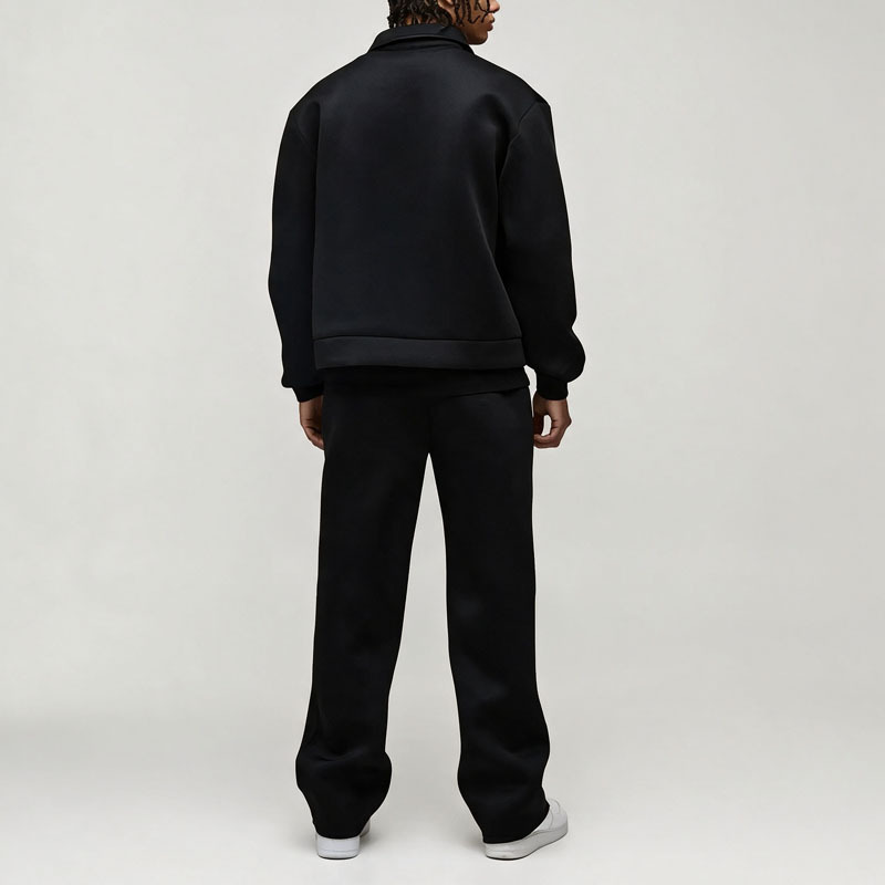 Custom Men's Regular Fit Air Layer Embroidered Jacket and Trouser Casual Zip up Stand Collar Two Piece Daily Outfit Tracksuit