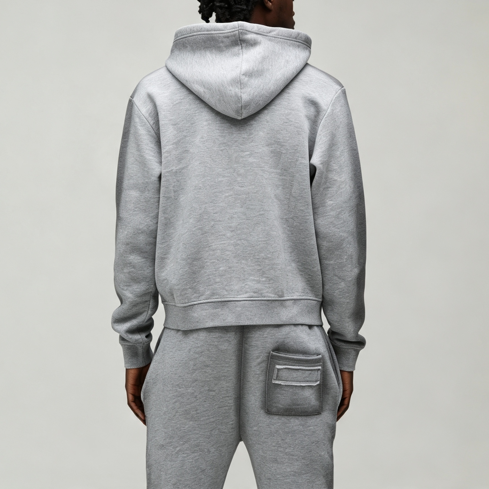 Custom Spray Printing Applique Full Zip 2 Pieces Boxy Fit Wide Leg Heather Grey Men's Heavyweight Fleece Winter Streetwear