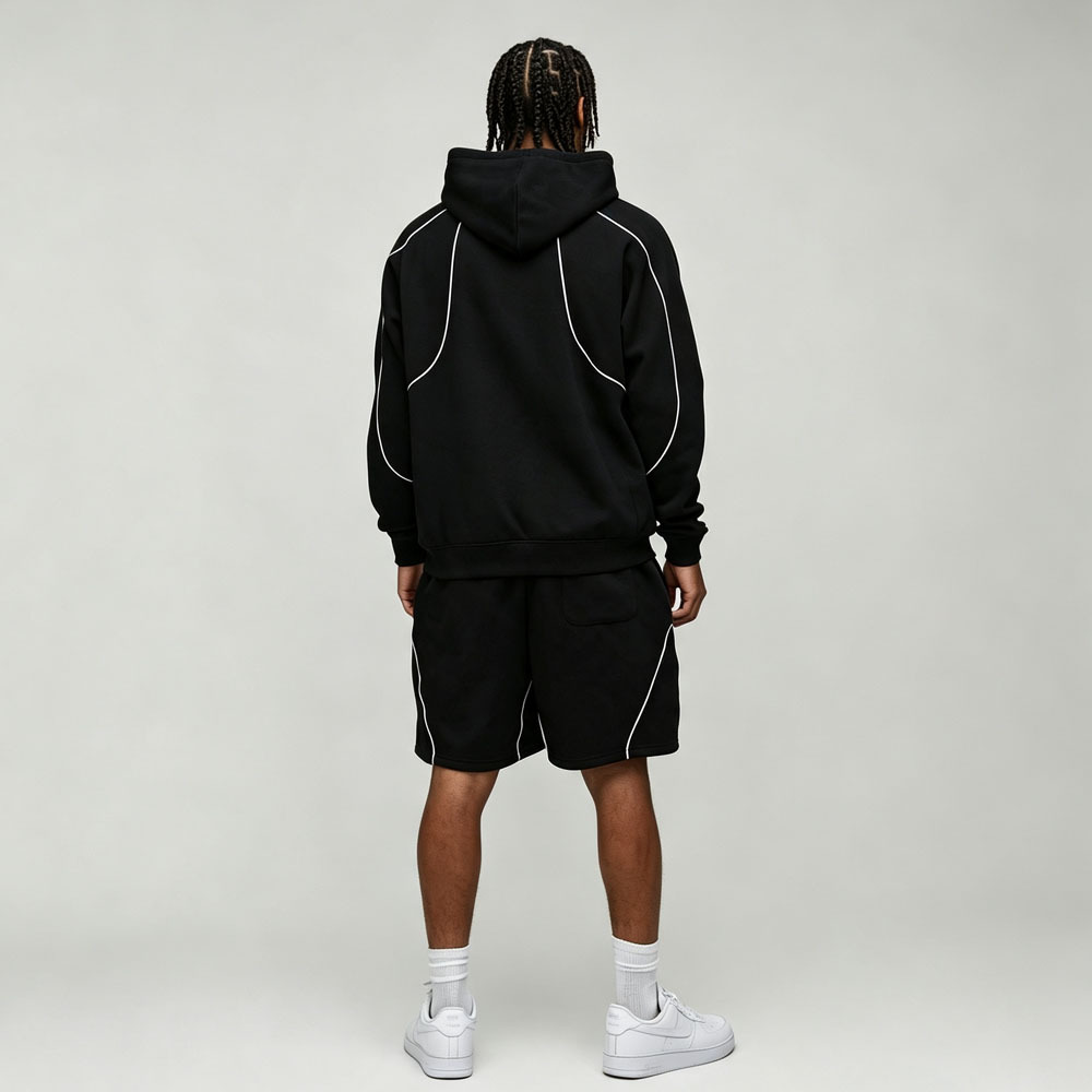 Custom Sets Embroidery Full Zip 2 Pieces Boxy Fit Baggy Heavyweight 100% Cotton French Terry Men's Hoodie Set Tracksuit,Leading Custom Apparel Manufacturer | Your Trusted China Sourcing Partner | YC/YUECHI,Custom Embroidery Full Zip 2 Pieces Boxy Fit Baggy Heavyweight 100% Cotton French Terry Men's Hooded Short Tracksuit