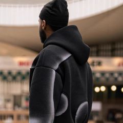 Men's Boxy Oversized Full Zip Hoodie Wide Leg Sweatpants 2 Piece Set Heavyweight Fleece Spray Paint Embroidery Street Tracksuit
