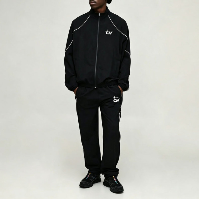 Custom Men's Regular Fit Technical Contrast Piping Track Jacket Set & Jogger Set Lightweight Nylon Zip Funnel Neck Tracksuit,Leading Custom Apparel Manufacturer | Your Trusted China Sourcing Partner | YC/YUECHI,Custom Men's Regular Fit Technical Contrast Piping Track Jacket & Jogger Set Lightweight Nylon Zip Funnel Neck Tracksuit