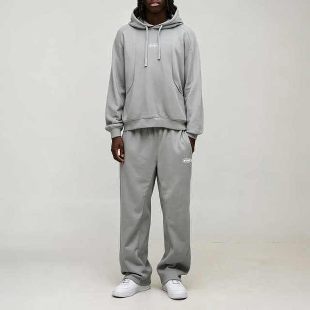 Custom Men's Oversized Boxy Raglan Embroidered Tracksuit Casual Relaxed 2 Piece 100% Cotton French Terry Athleisure Streetwear